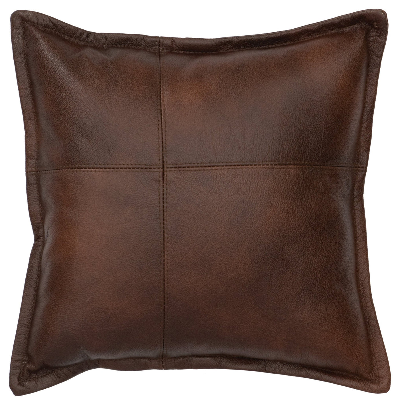 Canvello Mushroom Leather Panel Pillow - Fabric Back - 16" x 16" - Canvello