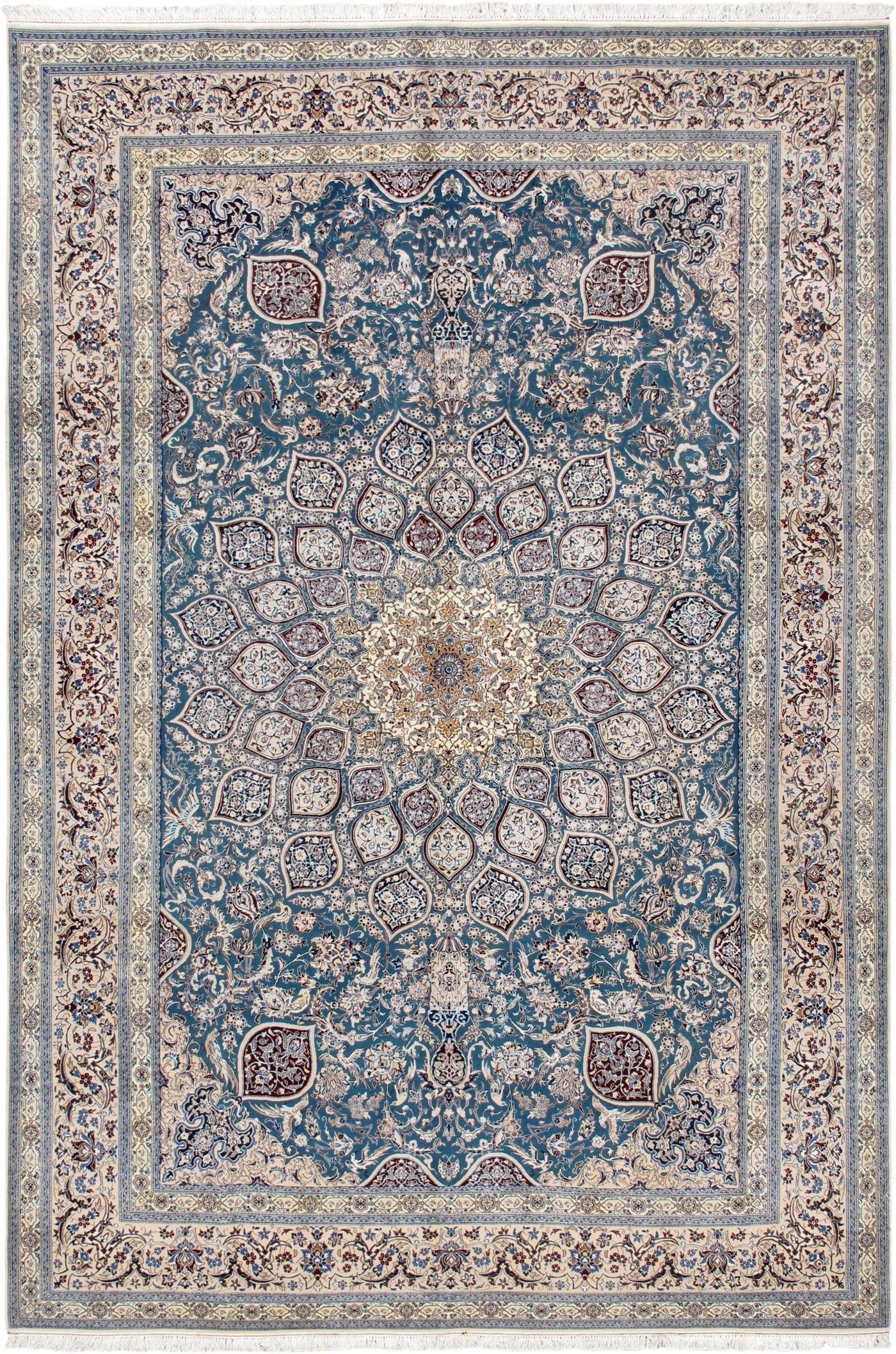 Canvello Nain Colletion Hand-Knotted Silk & Wool Area Rug- 6'11" X 10' 7"