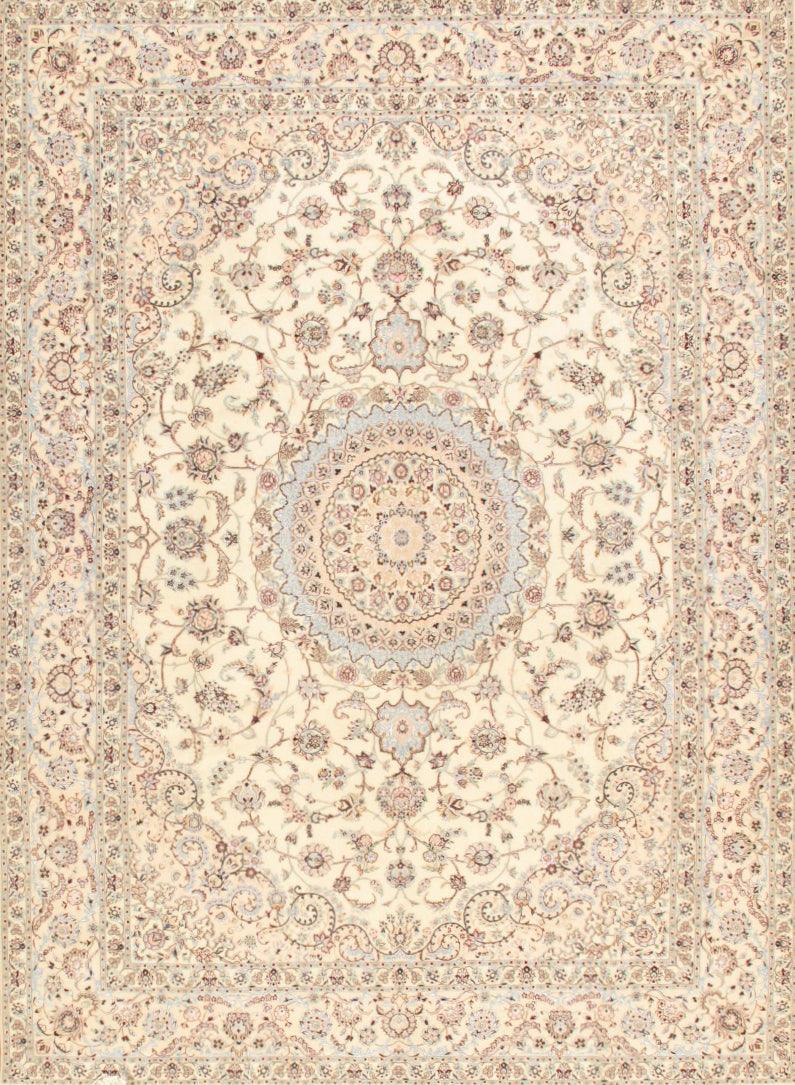 Canvello Nain Hand - Knotted Ivory And Gold Rug - 8'4" X 11'7" - Canvello