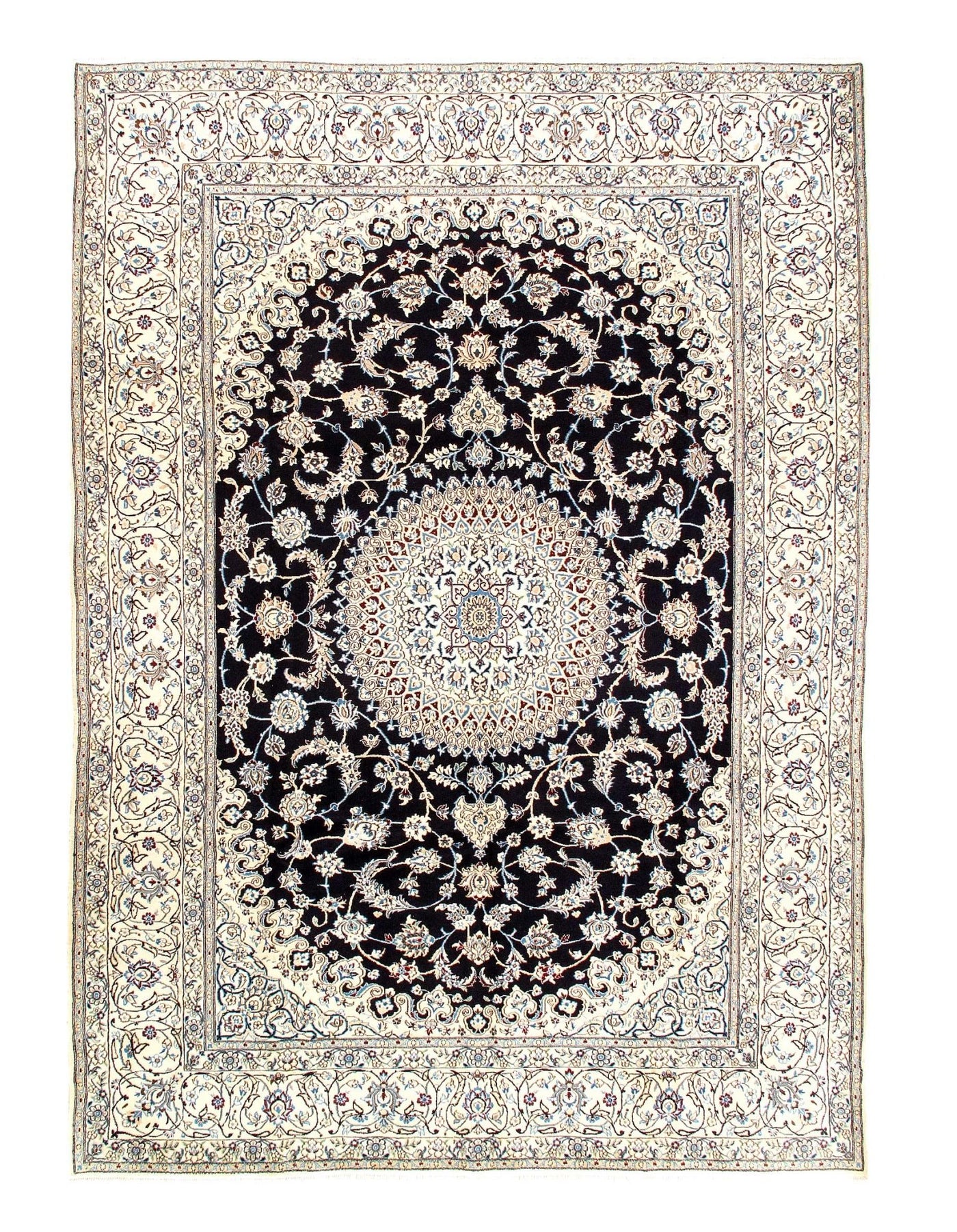 Canvello Nain Silk Beige And Black Rug - 8'1'' X 11'6'' - Canvello