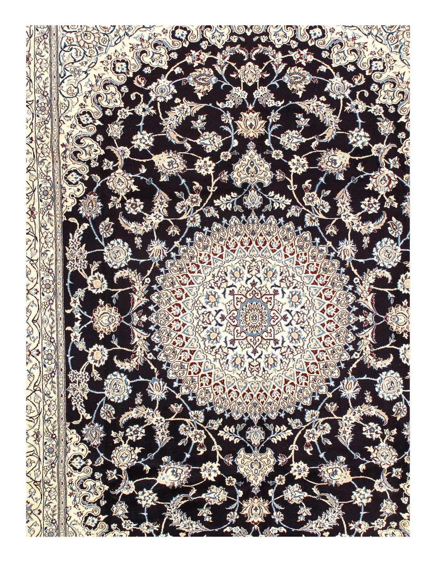 Canvello Nain Silk Beige And Black Rug - 8'1'' X 11'6'' - Canvello