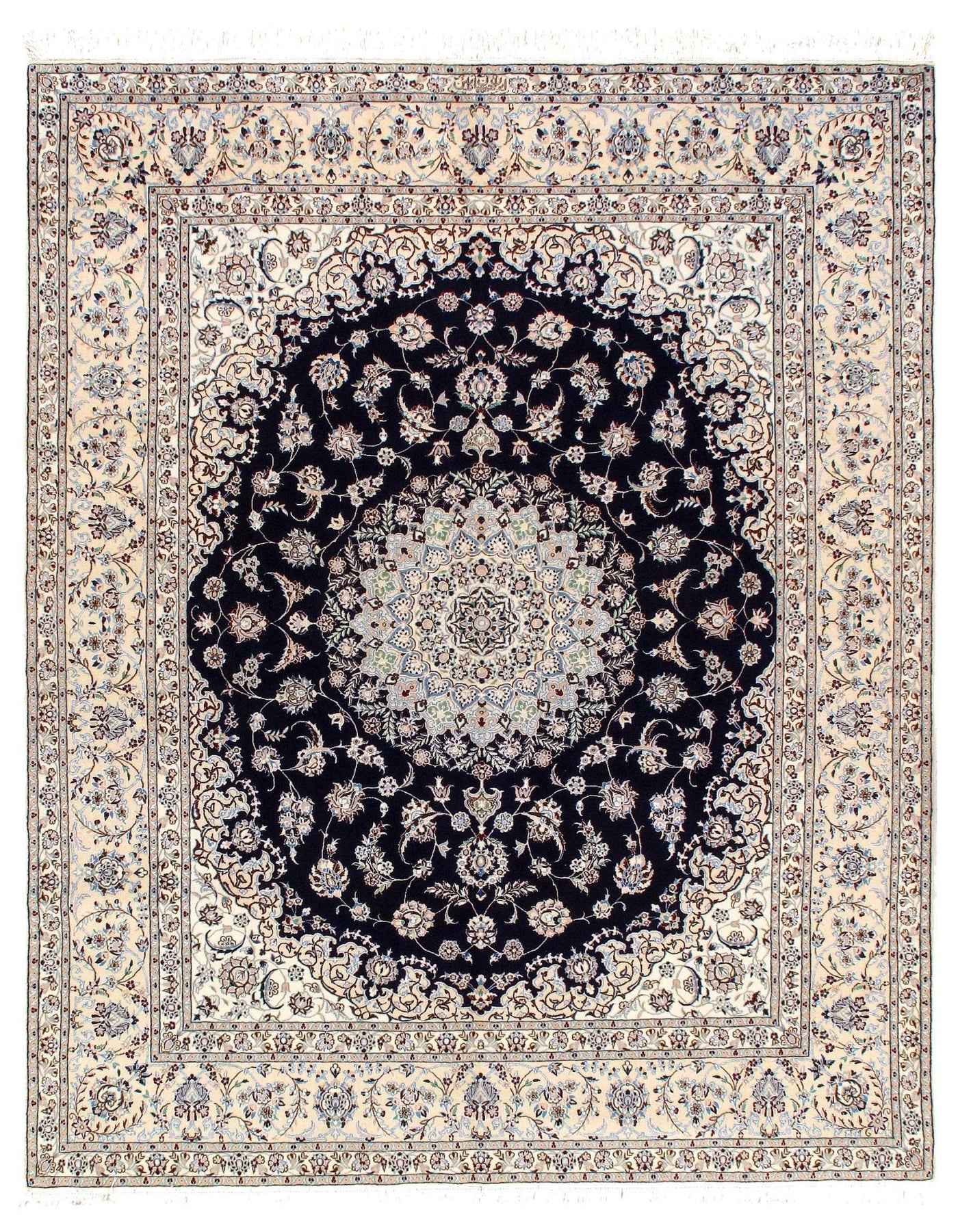 Canvello Nain Silk Dark Blue Rug Living Room - 6L Rug 6'7''x 8'4'' - Canvello