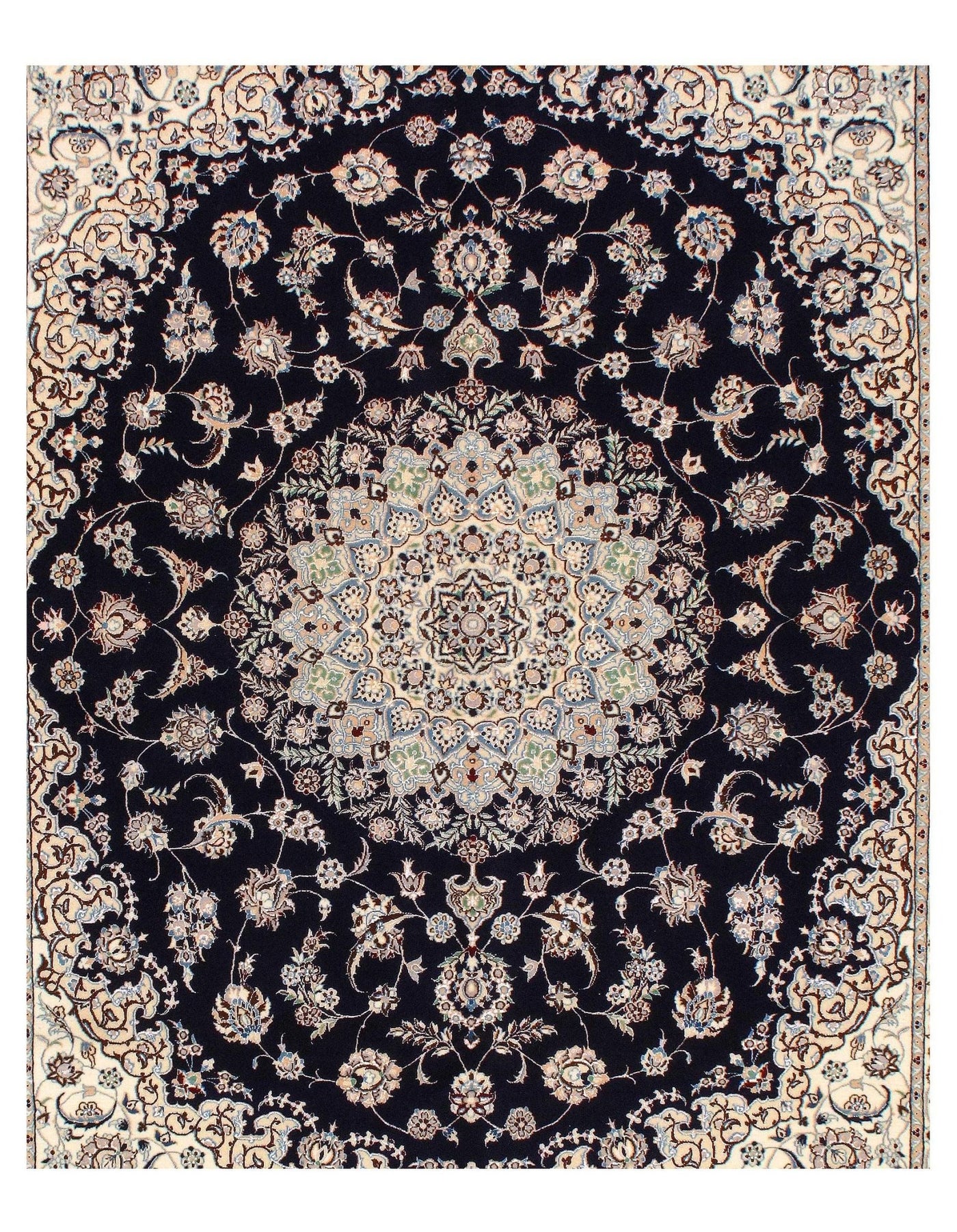 Canvello Nain Silk Dark Blue Rug Living Room - 6L Rug 6'7''x 8'4'' - Canvello