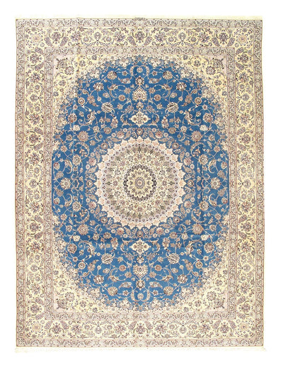 Canvello Nain Silk & Wool Blue Silkroad Rug - 10'2" x 13'3" - Canvello