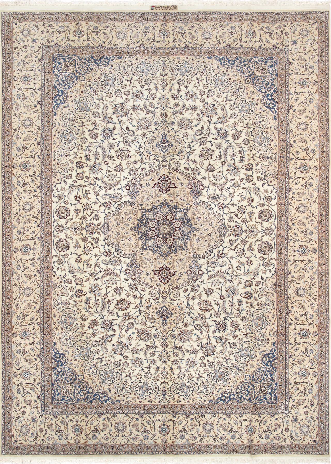 Canvello Nain Persian Blue And Ivory Area Rug - 8'6" X 12'