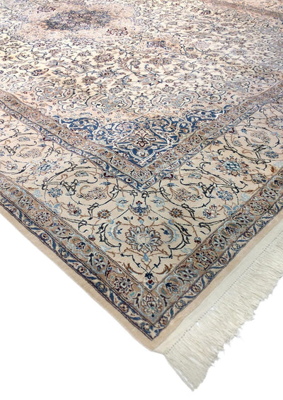 Canvello Nain Persian Blue And Ivory Area Rug - 8'6" X 12'