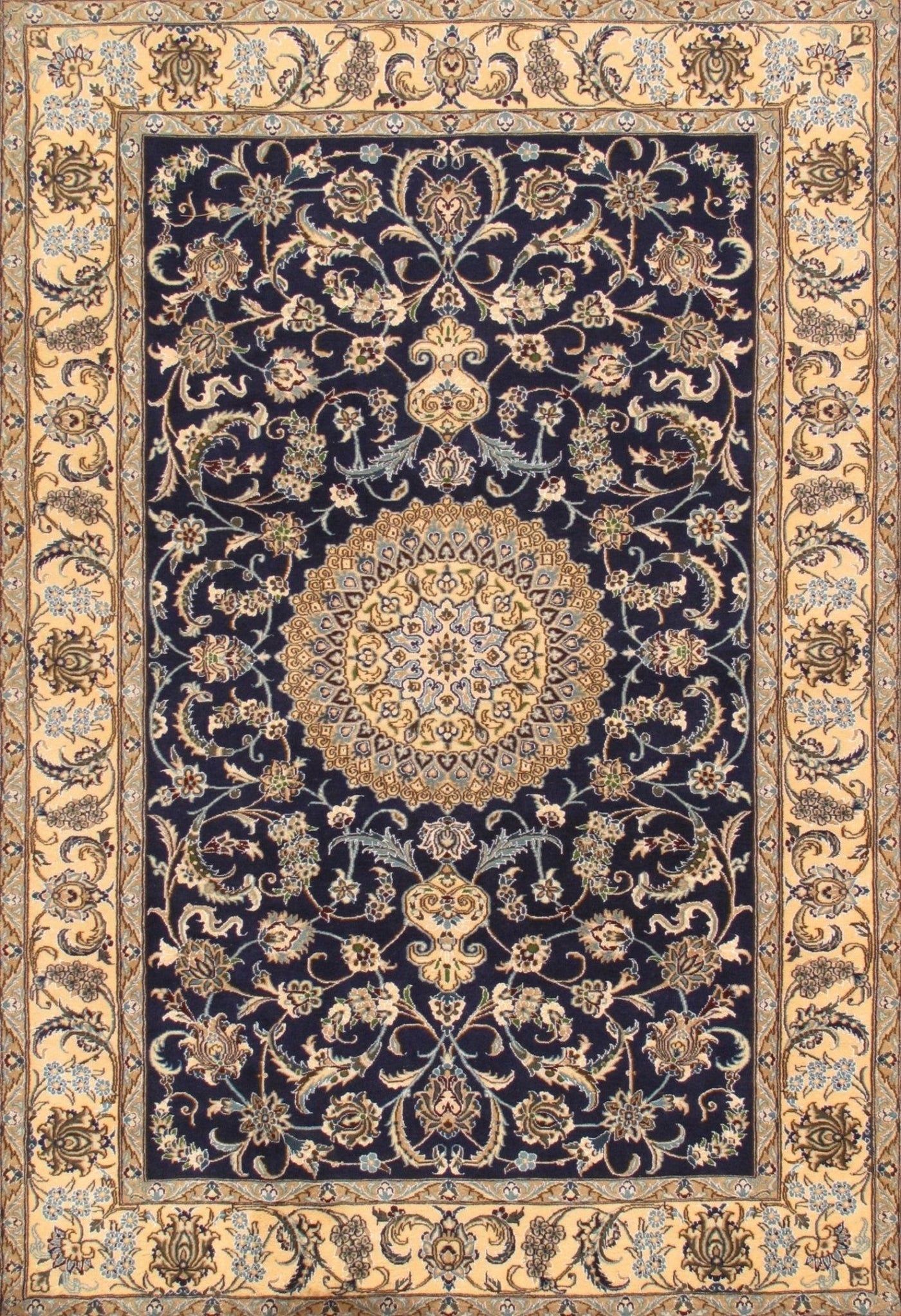 Canvello Nain Silkroad Rug Hand - Knotted Silk & Wool Area Rug - 6'5" X 9'9" - Canvello