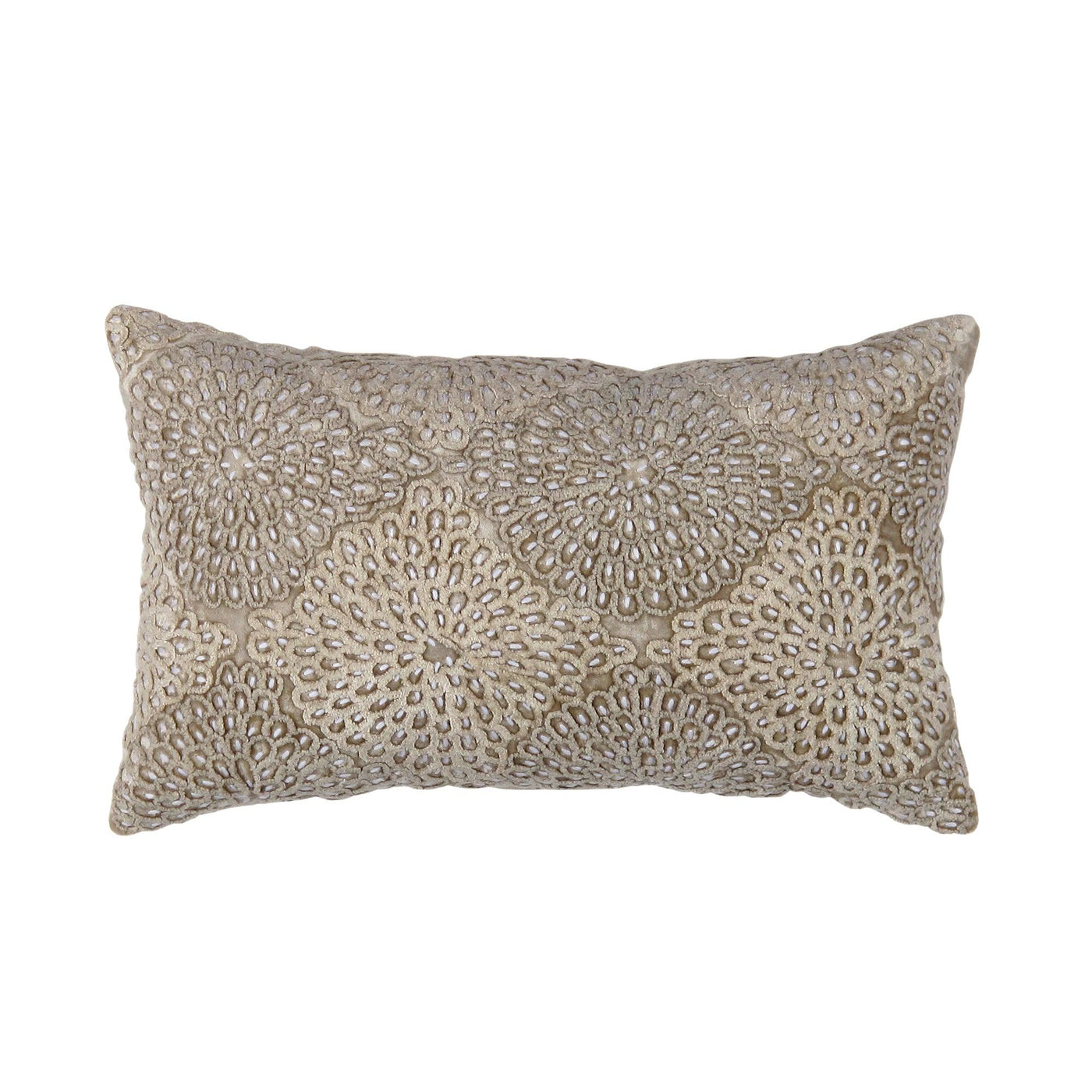 Canvello Naples Embroidered Pillow, Beige/Taupe - Canvello