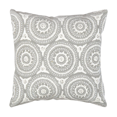 Canvello Naples Embroidered Pillow, Grey/Ivory - Canvello