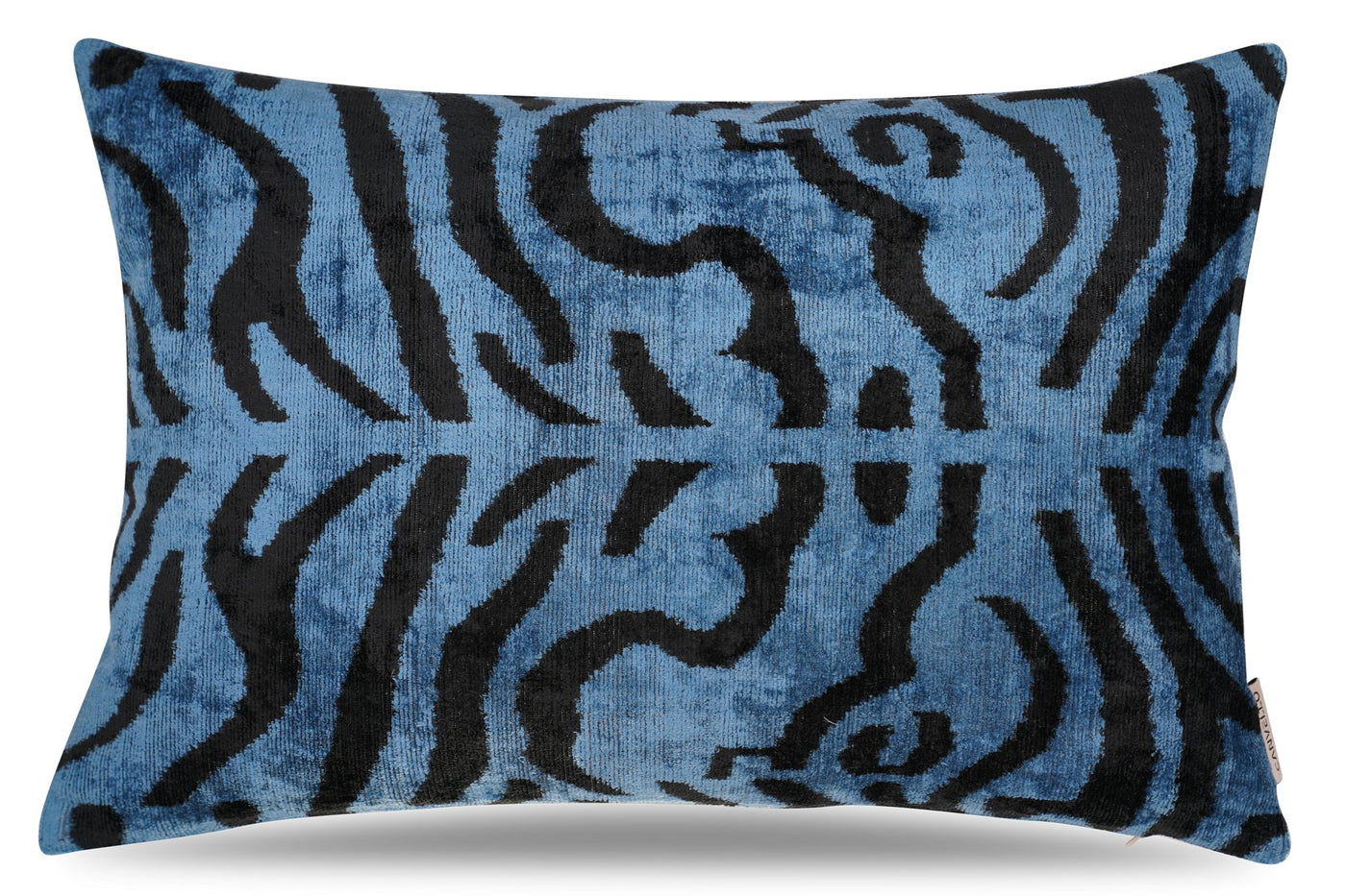 Canvello Naqvy Blue Luxury Tiger Print Throw Pillows | 16 x 24 in (40 x 60 cm) - Canvello