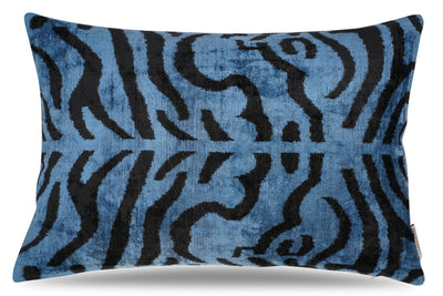 Canvello Naqvy Blue Luxury Tiger Print Throw Pillows | 16 x 24 in (40 x 60 cm) - Canvello