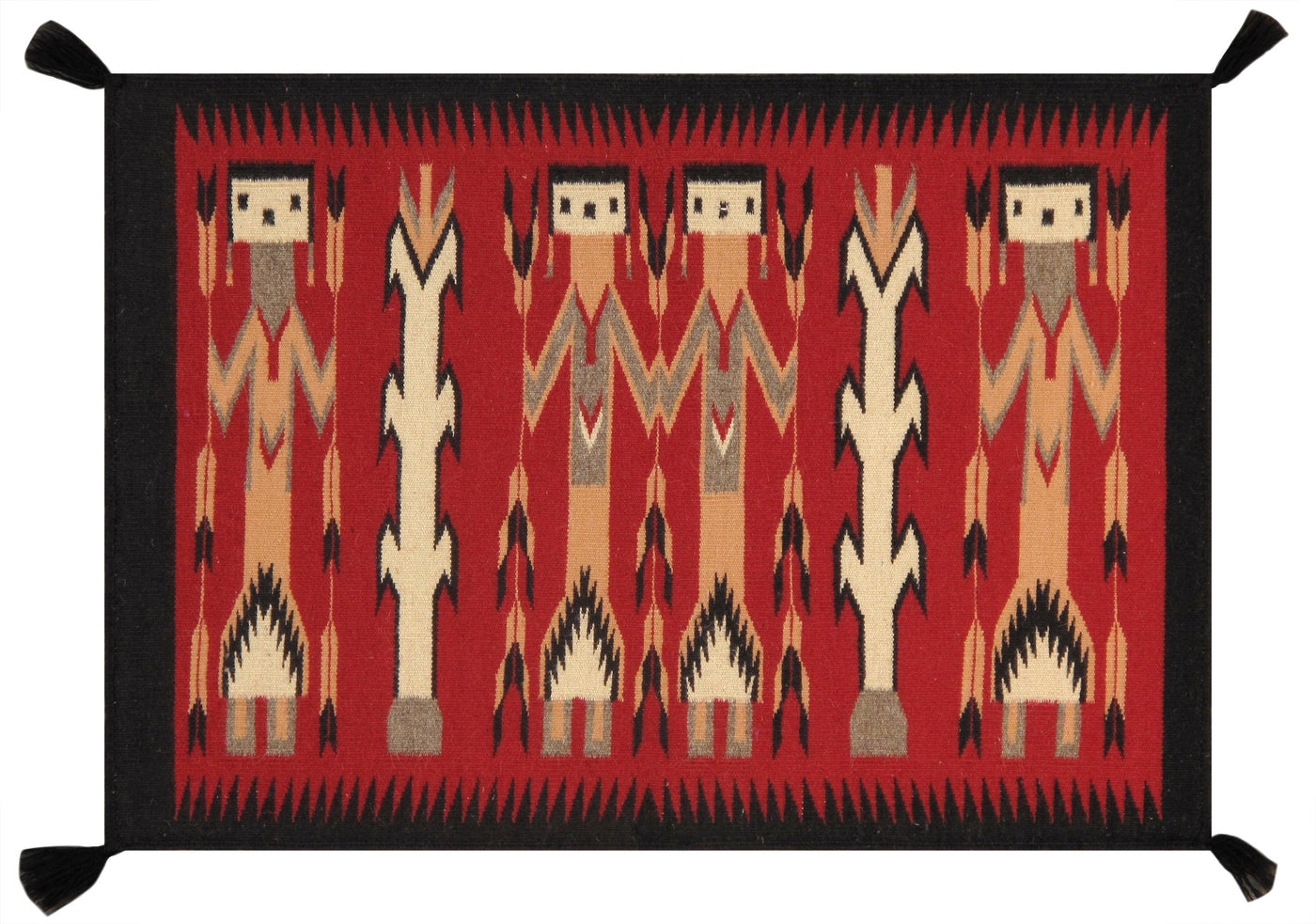 Canvello Navajo Style Hand-Knotted Lamb's Wool Multi Area Rug - 2'2" X 3'1"