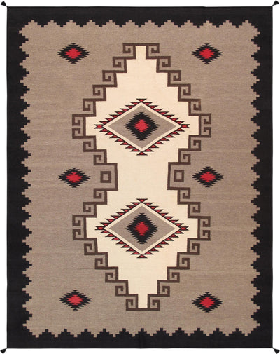 Canvello Navajo-Style Hand-Woven Wool Area Rug- 9'1" X 11'11"
