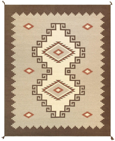 Canvello Navajo Style Hand - Woven Wool Beige Area Rug - 8'1" X 10' - Canvello