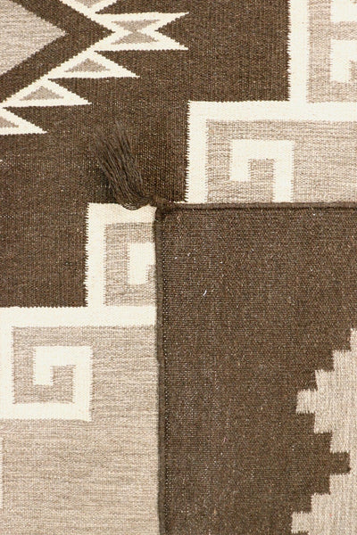 Canvello Navajo Style Hand - Woven Wool Brown Area Rug - 8' X 9'10" - Canvello