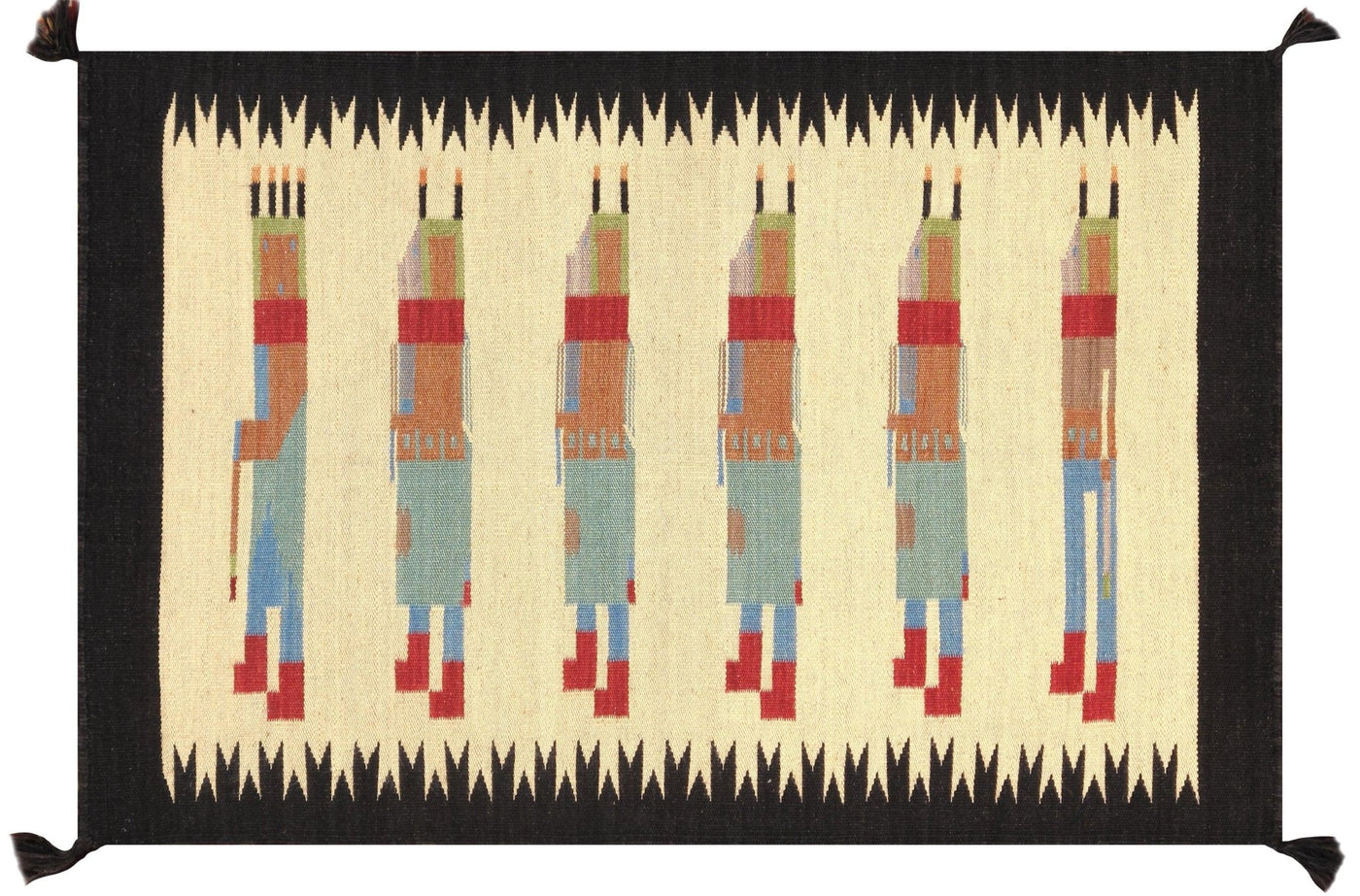 Canvello Navajo Style Hand - Woven Wool Ivory Area Rug - 2'7" X 3'11" - Canvello