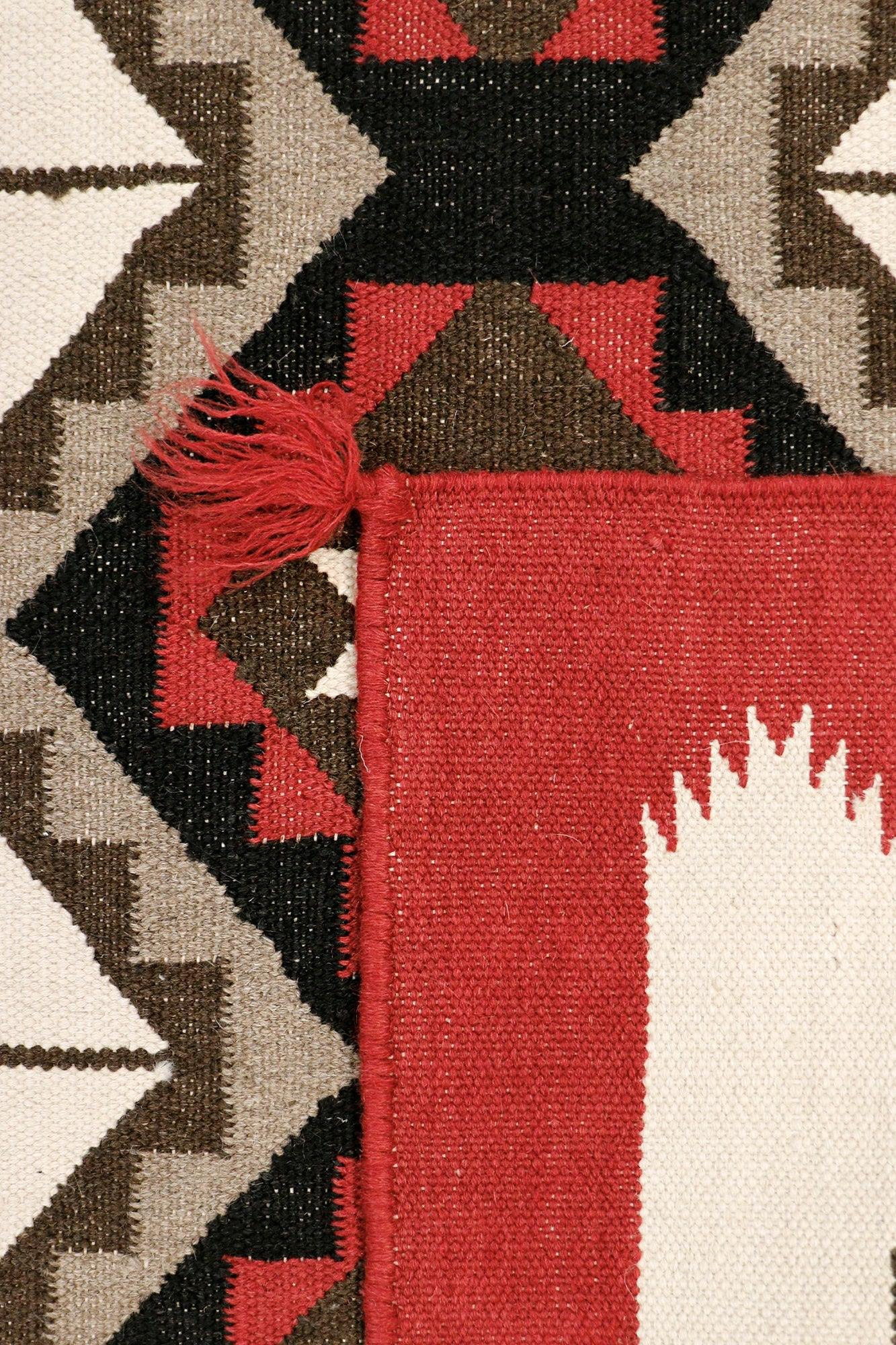 Canvello Navajo Style Hand - Woven Wool Ivory Area Rug - 3'1" X 4'11" - Canvello