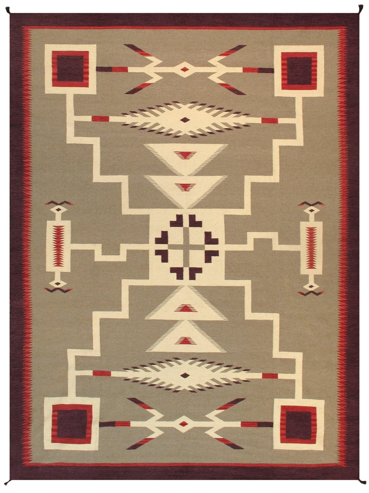 Canvello Navajo Style - Alfombra de lana tejida a mano, color marrón claro, 8'11" x 12'