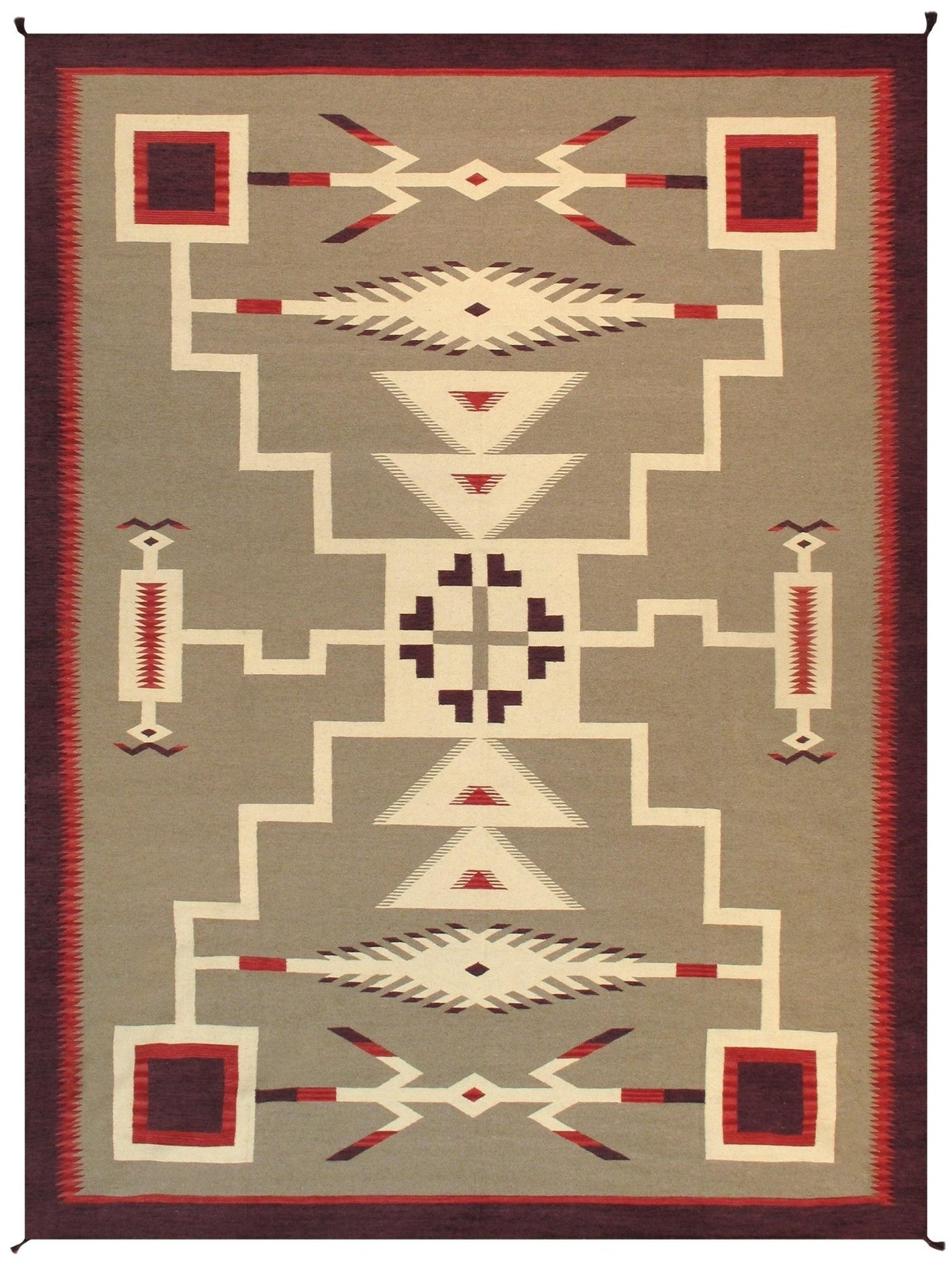 Canvello Navajo Style Hand - Woven Wool Light Brown Area Rug - 8'11" X 12' - Canvello