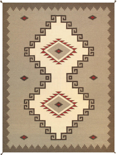 Canvello Navajo Style Hand - Woven Wool Light Brown Area Rug - 8'11" X 12' - Canvello