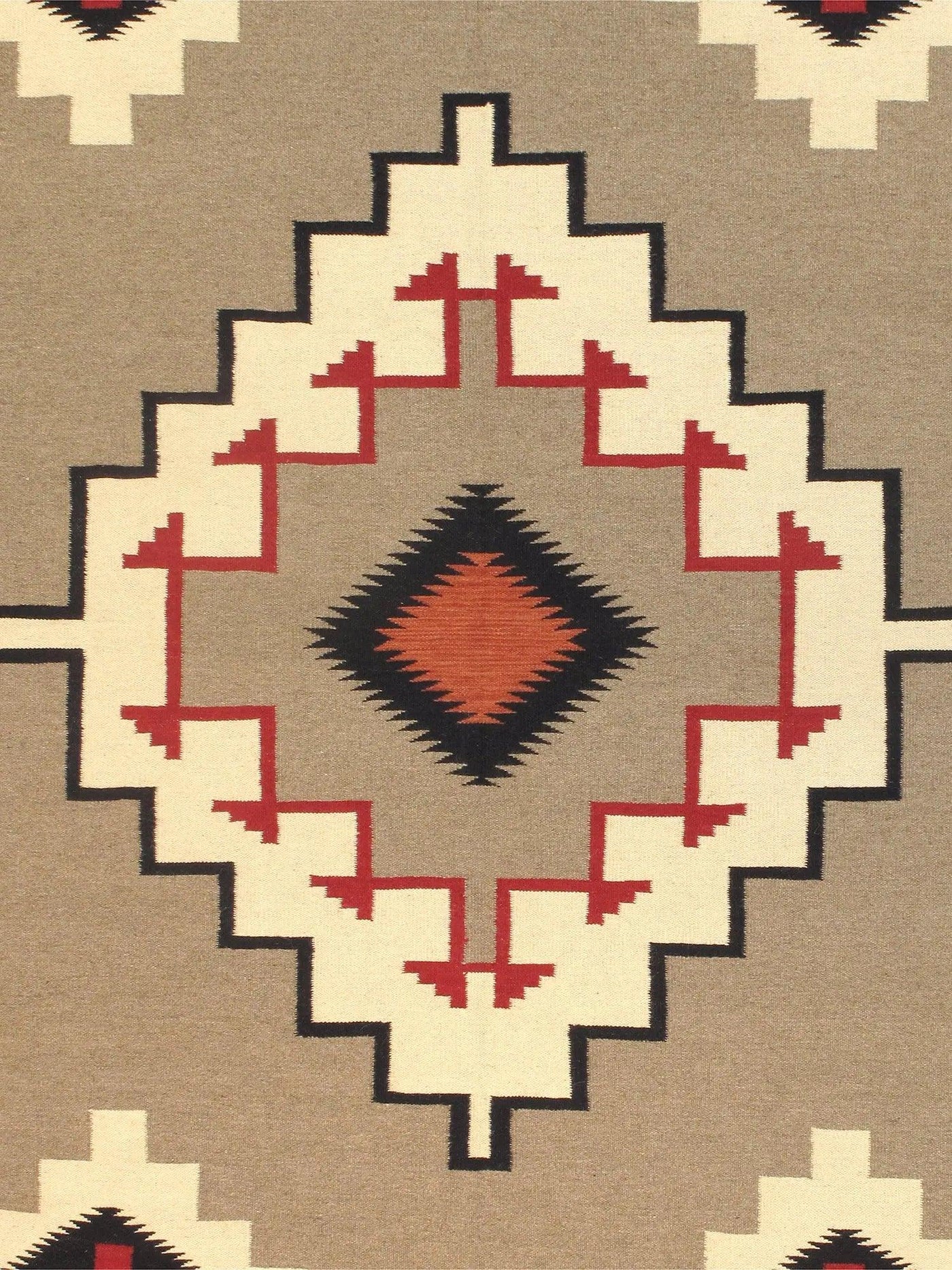 Canvello Navajo Style Hand-Woven Wool Mocha Area Rug-10'1" X 13'7"