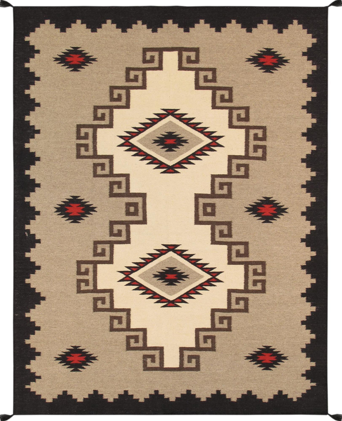 Canvello Navajo Style Hand-Woven Wool Mocha Area Rug-10' X 13'11"