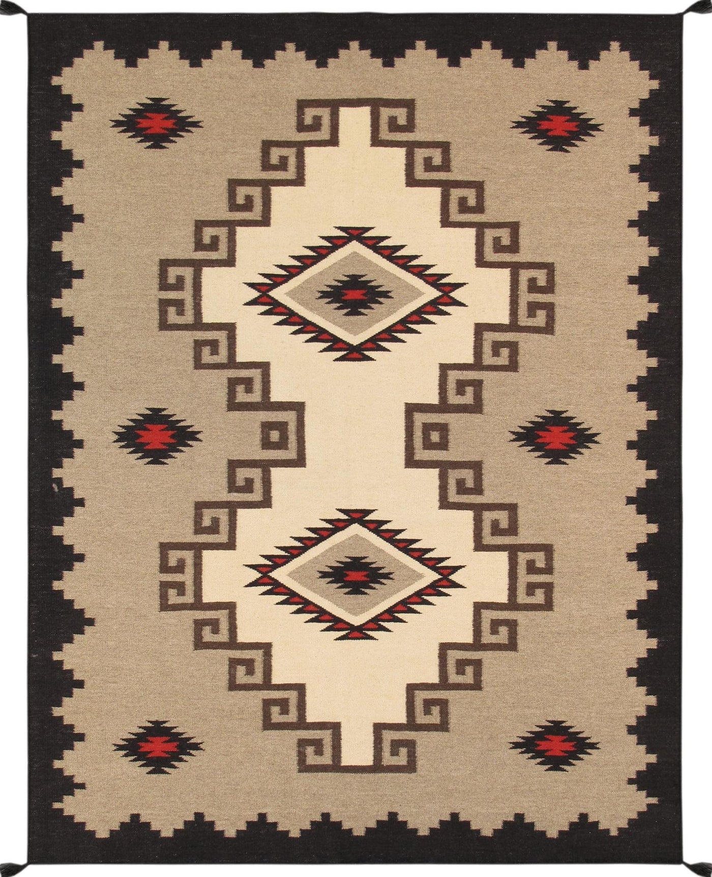 Canvello Navajo Style Hand - Woven Wool Mocha Area Rug - 10' X 13'11" - Canvello