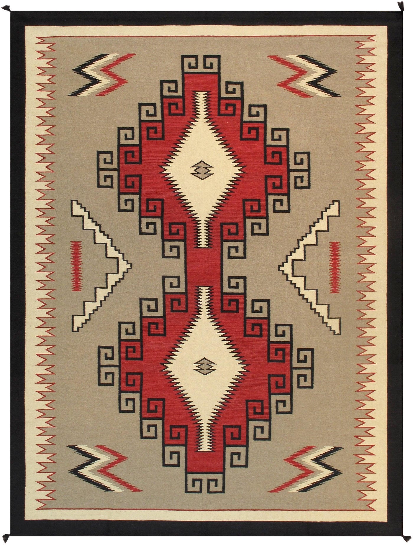 Canvello Navajo Style Hand-Woven Wool Mocha Area Rug-10' X 14'1"