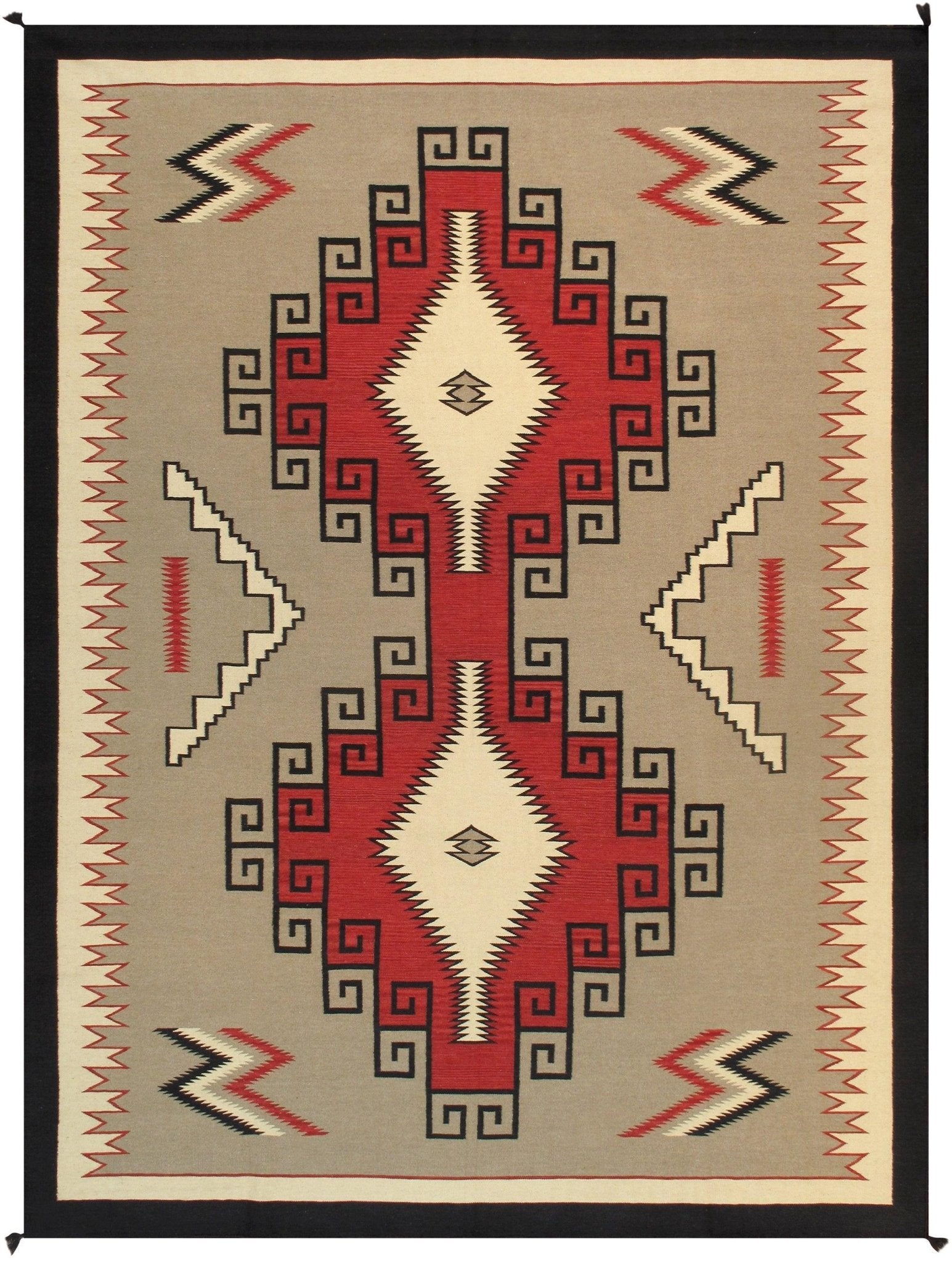Canvello Navajo Style Hand-Woven Wool Mocha Area Rug-10' X 14'1
