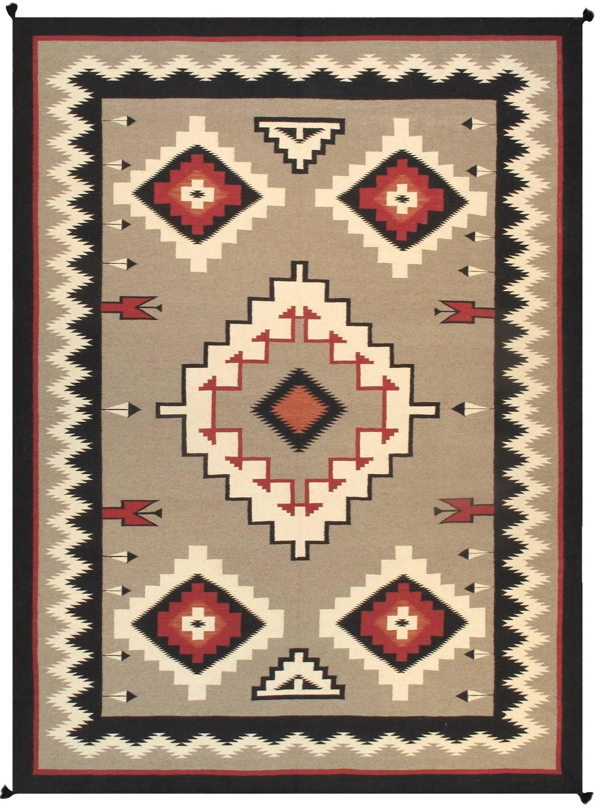 Canvello Navajo Style Hand-Woven Wool Mocha Area Rug-10'1" X 13'7"