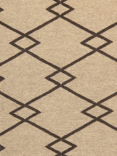 Canvello Navajo Style Hand-Woven Wool Mocha Area Rug- 3'1" X 4'10"