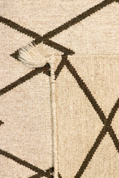 Canvello Navajo Style Hand-Woven Wool Mocha Area Rug- 3'1" X 4'10"