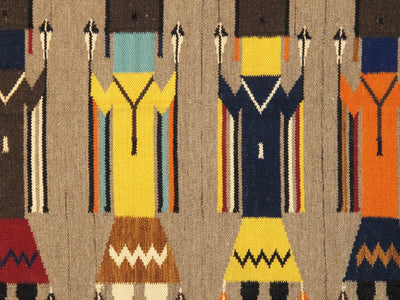 Canvello Navajo Style Hand-Woven Wool Mocha Area Rug- 3'1" X 4'11"