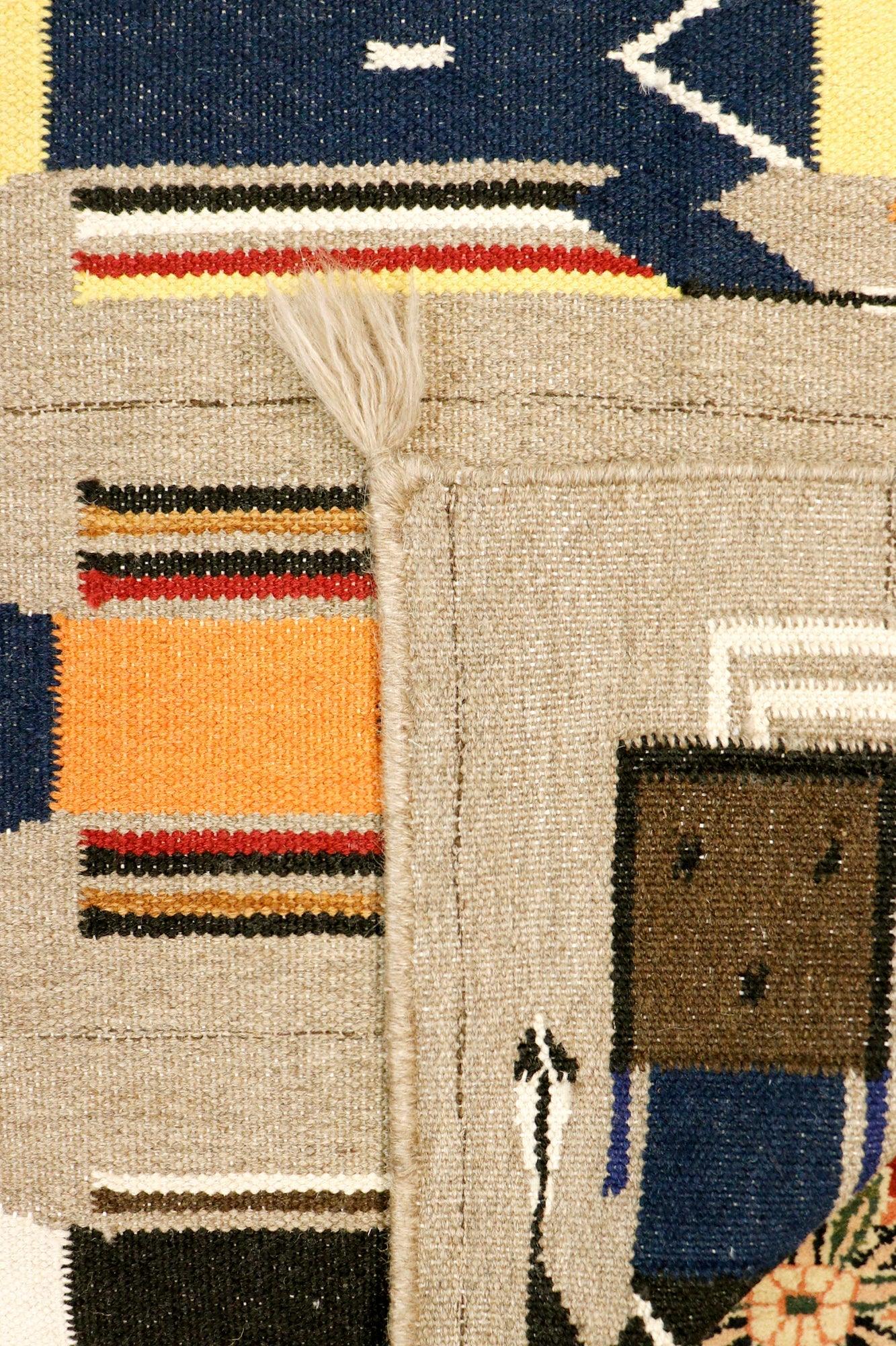 Canvello Navajo Style Hand-Woven Wool Mocha Area Rug- 3'1" X 4'11"