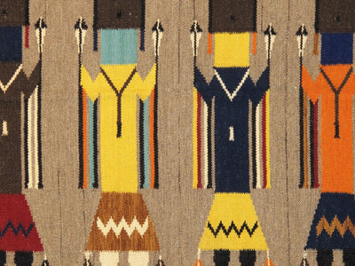 Canvello Navajo Style Hand - Woven Wool Mocha Area Rug - 3'1" X 4'11" - Canvello