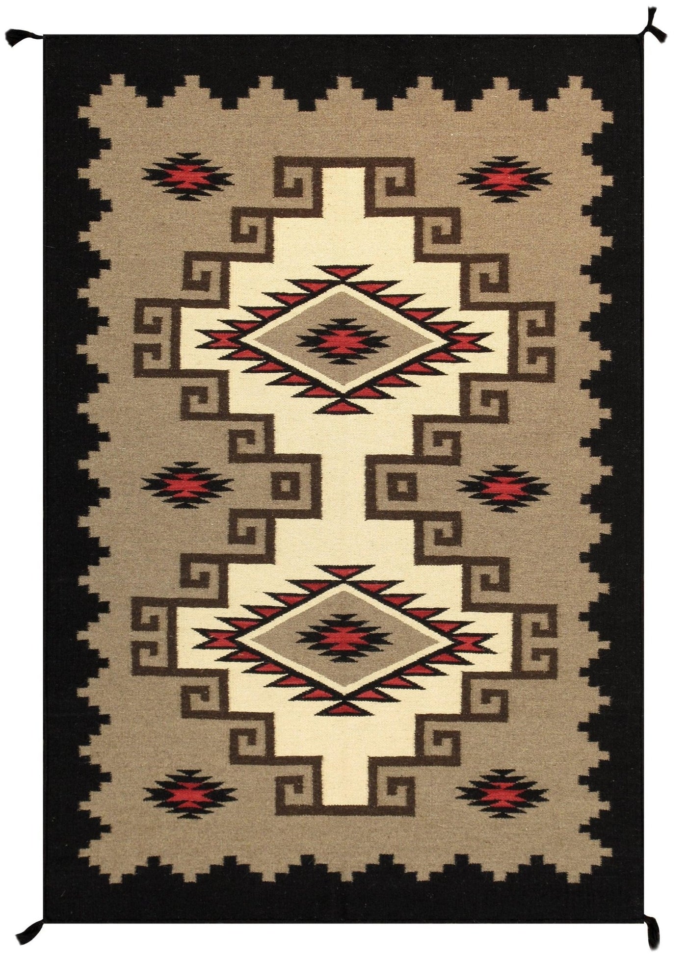 Canvello Navajo Style Hand - Woven Wool Mocha Area Rug - 3'11" X 5'11" - Canvello