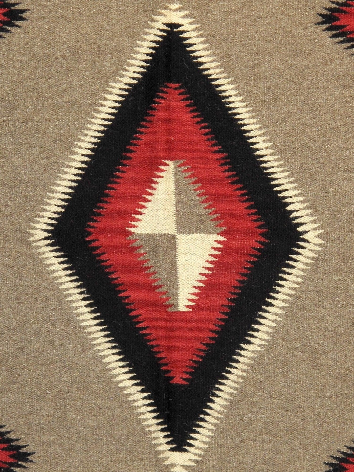 Canvello Navajo Style Hand - Woven Wool Mocha Area Rug - 4'11" X 7' - Canvello