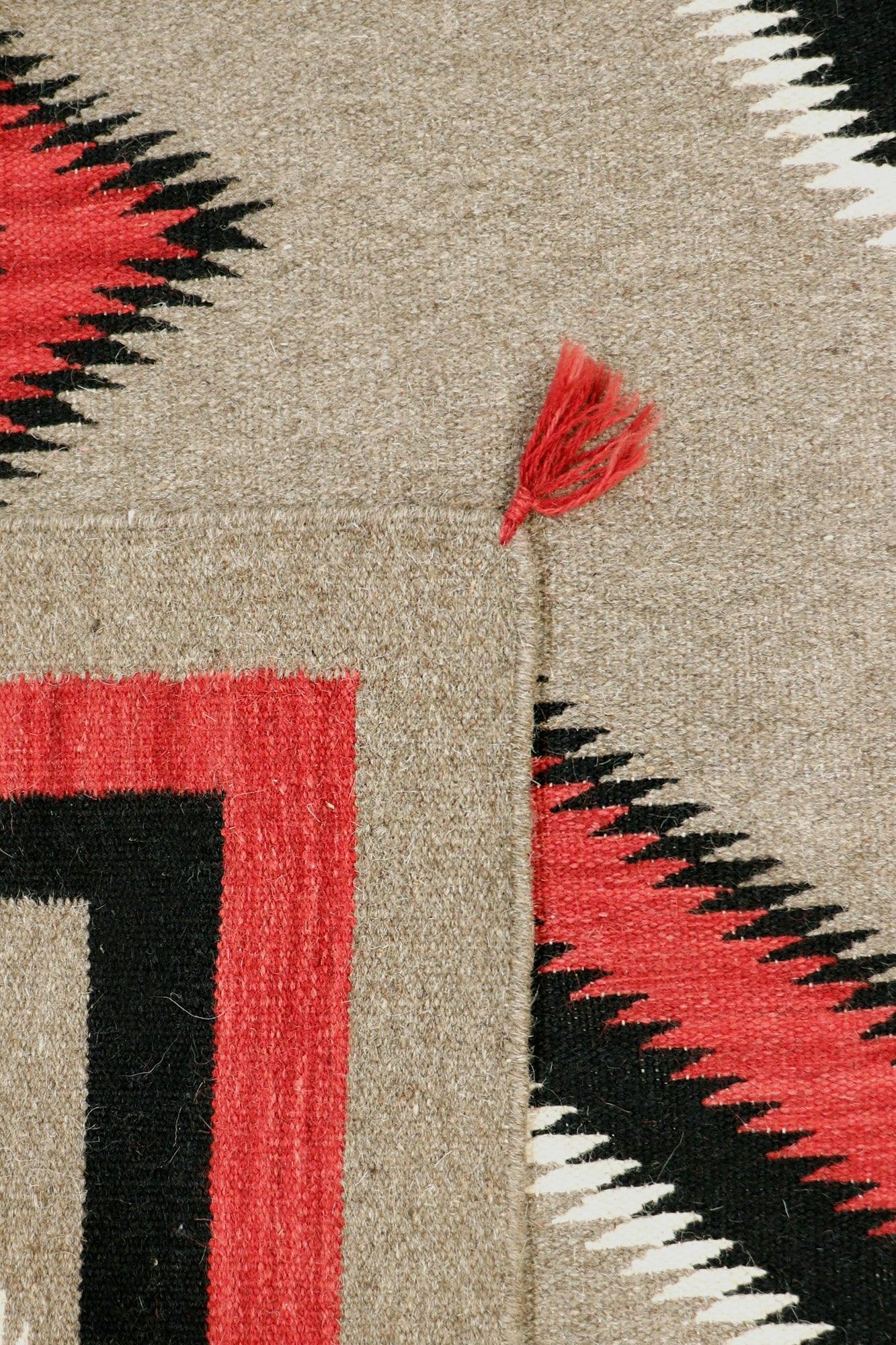 Canvello Navajo Style Hand - Woven Wool Mocha Area Rug - 4'11" X 7' - Canvello