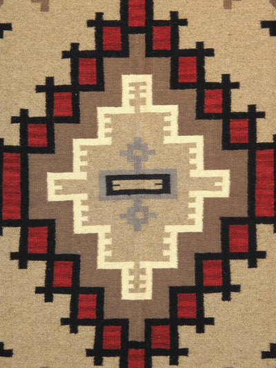 Canvello Navajo Style Hand-Woven Wool Mocha Area Rug- 5'1" X 7'