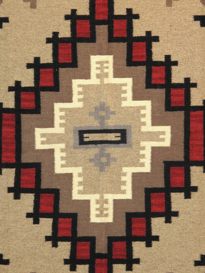 Canvello Navajo Style Hand - Woven Wool Mocha Area Rug - 5'1" X 7' - Canvello