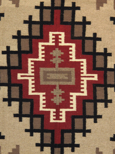 Canvello Navajo Style Hand - Woven Wool Mocha Area Rug - 5'2" X 7' - Canvello