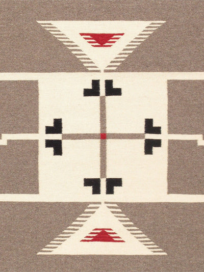 Canvello Navajo Style Hand-Woven Wool Mocha Area Rug- 8'2" X 9'10"