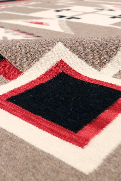 Canvello Navajo Style Hand-Woven Wool Mocha Area Rug- 8'2" X 9'10"