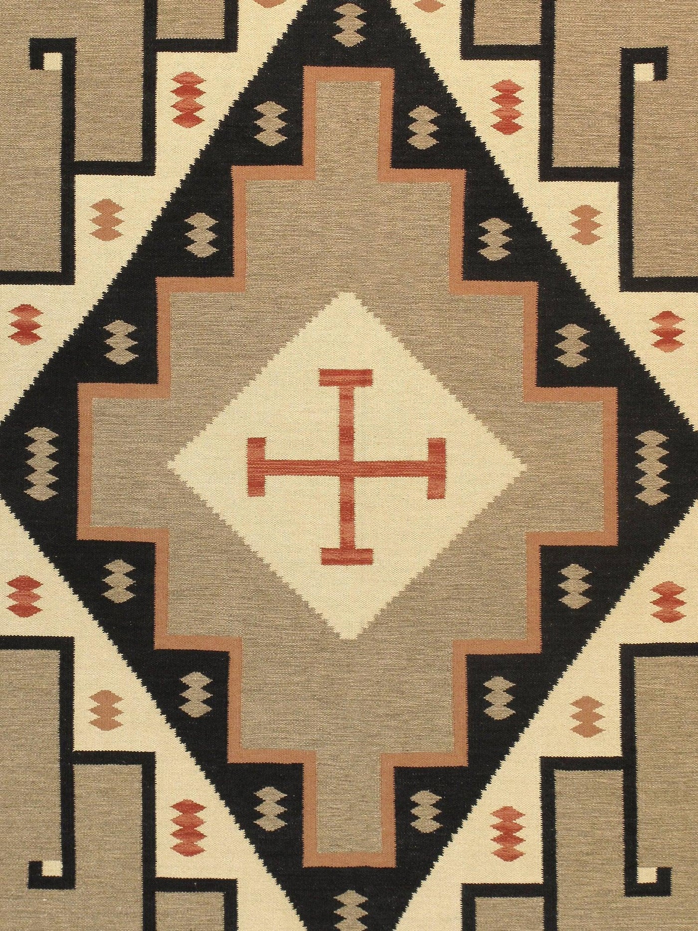 Canvello Navajo Style Hand-Woven Wool Mocha Area Rug- 8'9" X 11'11"