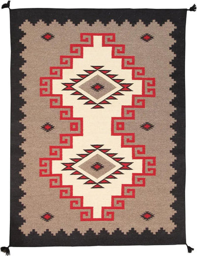 Canvello Navajo Style Hand - Woven Wool Mocha Area Rug - 8'10" X 11'11" - Canvello