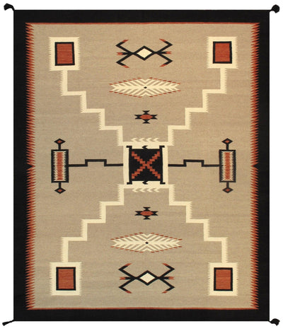 Canvello Navajo Style Hand - Woven Wool Mocha Area Rug - 8'2" X 10' - Canvello