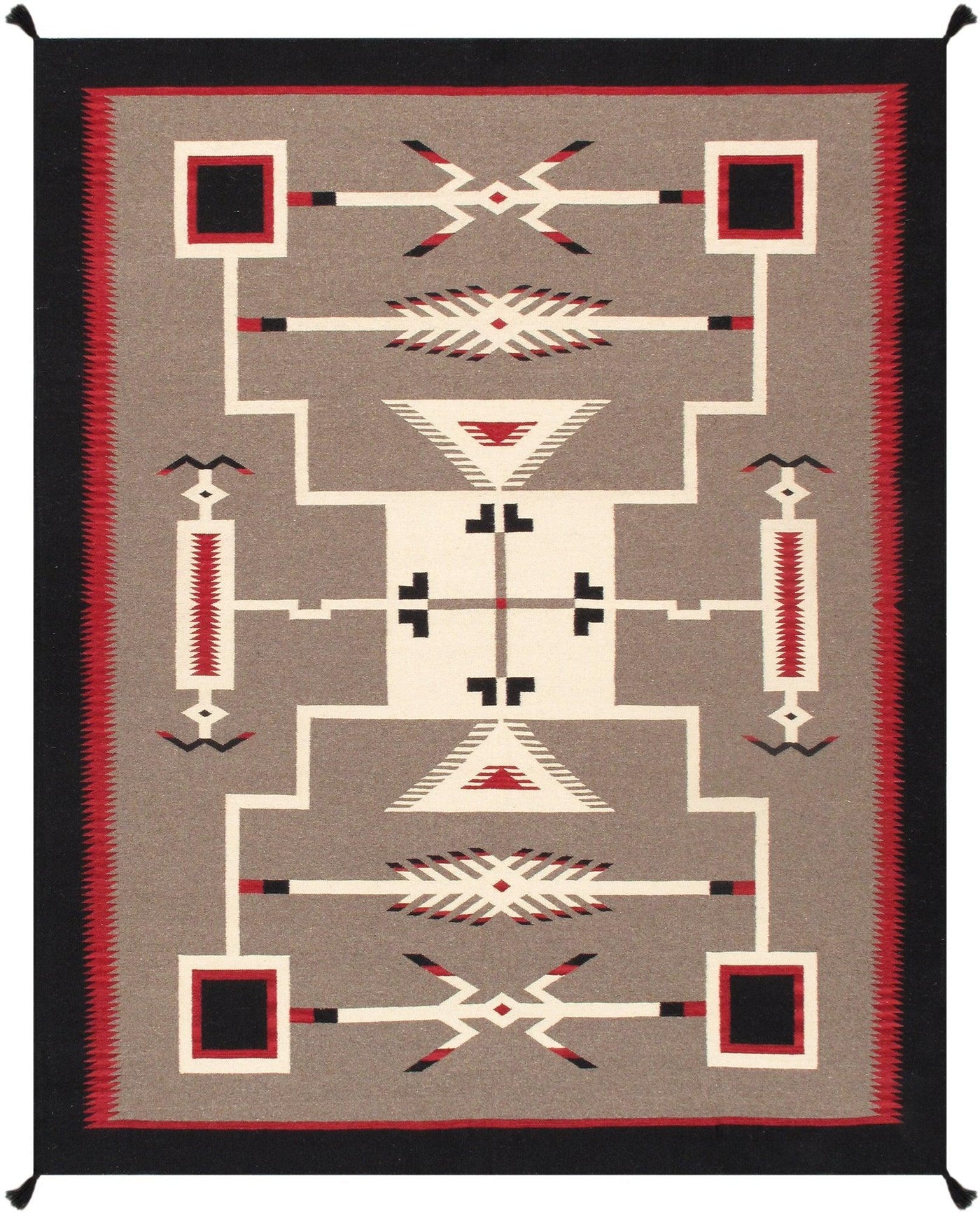 Canvello Navajo Style Hand - Woven Wool Mocha Area Rug - 8'2" X 9'10" - Canvello