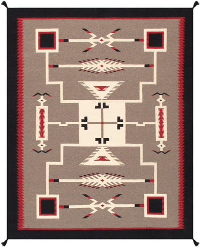 Canvello Navajo Style Hand - Woven Wool Mocha Area Rug - 8'2" X 9'10" - Canvello