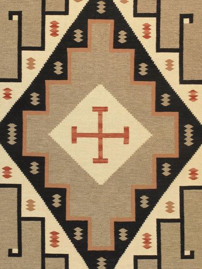 Canvello Navajo Style Hand - Woven Wool Mocha Area Rug - 8'9" X 11'11" - Canvello