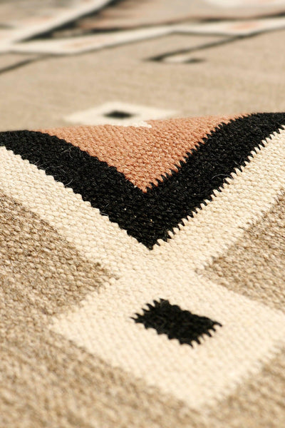 Canvello Navajo Style Hand - Woven Wool Mocha Area Rug - 8'9" X 11'11" - Canvello